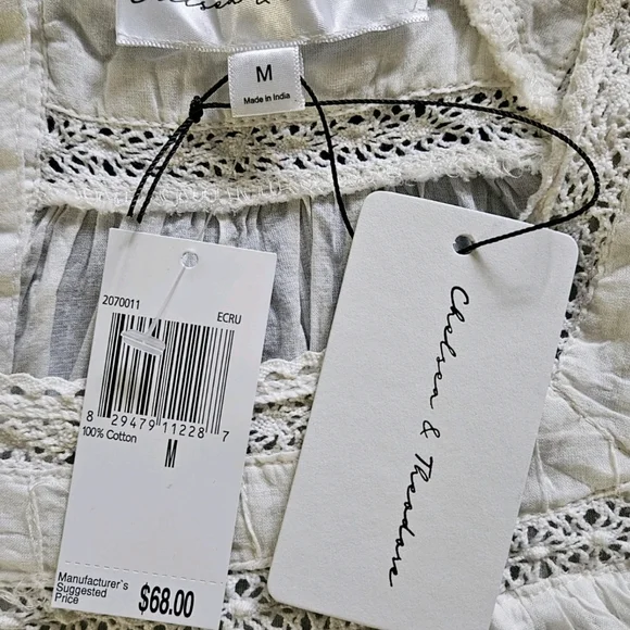 Elegant White Lace Trim Blouse-NWT- Size Medium - Picture 6 of 15